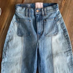 Revice denim two tone wide leg jeans